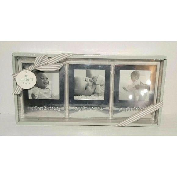 Carters Baby Nursery Photo Picture Frames, Set of 3, Baby's First Moments - Picture 1 of 5